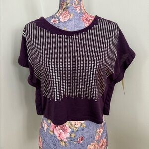 Purple Sequin Embellished Women's Top